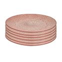 Set de 6 assiettes plates en céramique terracotta motif mandala (Ø27 cm)