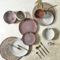 Set de 6 assiettes plates en céramique terracotta motif mandala (Ø27 cm)