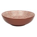 Set de 6 assiettes creuses en céramique terracotta motif mandala (Ø18,5 cm)