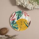 Set de 6 assiettes plates en plastique paradis exotique (Ø26cm)