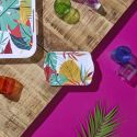 Plateau de service en plastique paradis exotique (21x14cm)