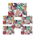 Ensemble de 6 sets de table en plastique paradis exotique (40x30cm)