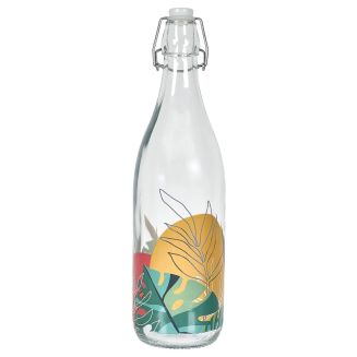 Bouteille en verre à clapet d’un litre paradis exotique
