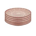 Set de 6 assiettes à dessert en céramique terracotta motif mandala (Ø19,5 cm)