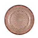 Set de 6 assiettes à dessert en céramique terracotta motif mandala (Ø19,5 cm)