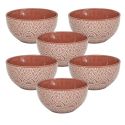 Set de 6 bols en céramique terracotta motif mandala (65cl)