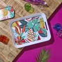 Plateau en plastique paradis exotique (41x32cm)