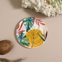 Set de 6 assiettes à dessert en plastique paradis exotique (Ø20cm)