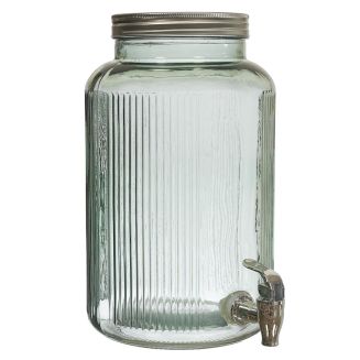 Distributeur à boisson 5L en verre bleuté avec robinet