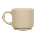 Set 4 tasses unies en céramique (beige, marron, noir) et support en fer noir
