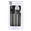 Ménagère 16 pièces en inox manche gris en plastique