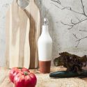 Huilier de 670 ml en céramique bicolore (blanc & terracotta)
