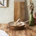 Saladier en bois de manguier avec motif mandala brun (Ø28 cm)