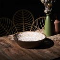 Saladier en bois de manguier avec motif mandala brun (Ø28 cm)