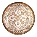 Saladier en bois de manguier avec motif mandala brun (Ø28 cm)