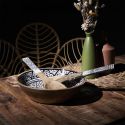 Saladier en bois de manguier avec motif mandala noir (Ø28 cm)