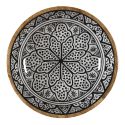 Saladier en bois de manguier avec motif mandala noir (Ø28 cm)