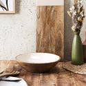 Saladier en bois de manguier uni beige (Ø28 cm)