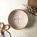 Saladier en bois de manguier avec motif mandala brun (Ø33cm)