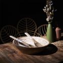 Saladier en bois de manguier avec motif mandala brun (Ø33cm)