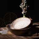 Saladier en bois de manguier avec motif mandala brun (Ø33cm)