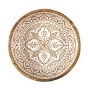 Saladier en bois de manguier avec motif mandala brun (Ø33cm)