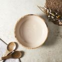 Saladier en bois de manguier uni beige (Ø33 cm)