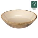 Saladier en bois de manguier uni beige (Ø33 cm)