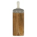 Planche en bois de manguier avec motif mandala noir (L58cm)