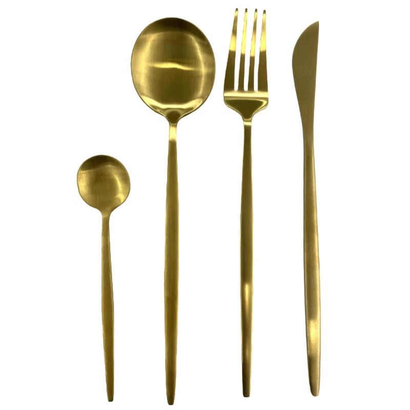 Ménagère 24 pièces en inox coloris doré Ménagère 24 pièces en inox coloris doré