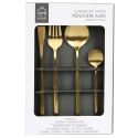 Ménagère 24 pièces en inox coloris doré