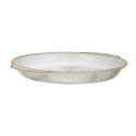 Set de 2 plateaux rond en plastique transparent texturé avec contour doré (L38,5 cm)