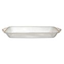 Set de 2 plateaux rectangulaire en plastique transparent texturé avec contour doré (L41 cm)