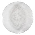 Set de 2 plateaux ronds en plastique transparent texturé martelé (Ø42,5 cm)