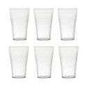 Set de 6 verres en plastique transparent en nid d'abeille (42cl)