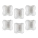 Set de 6 ramequins carrés en céramique blanc texturé (L7,5 cm)
