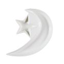 Service apéritif 9 pièces (bols et coupelles) en céramique blanc formes étoile et lune