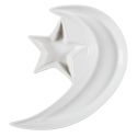Service apéritif 9 pièces (bols et coupelles) en céramique blanc formes étoile et lune