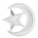 Plat apéritif en céramique blanc design nuit étoilée