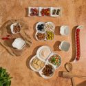 Service apéritif 10 pièces (coupelles et plateaux) en céramique blanc