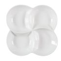 Service apéritif 10 pièces (coupelles et plateaux) en céramique blanc