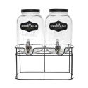 Set de 2 distributeurs à boisson 4L en verre avec robinet style bistrot