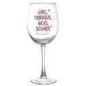 Verre à vin 45 cl avec message rose esprit Girl Power