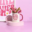 Mug 30 cl en céramique blanc et rose avec message esprit Girl Power
