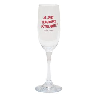 Flute à champagne 15 cl avec message rose esprit Girl Power