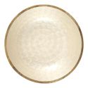 Saladier en bois de manguier avec intérieur texturé nid d’abeille beige (Ø33 cm)