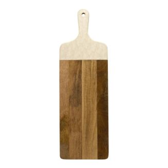 Planche en bois de manguier avec manche texturé nid d’abeille beige (L58cm)