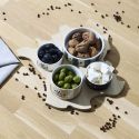 Planche apéro "bistrot" en bois de la carte de France avec 4 coupelles céramique blanc