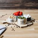 Planche apéro "bistrot" en bois de la carte de France avec 4 coupelles céramique blanc