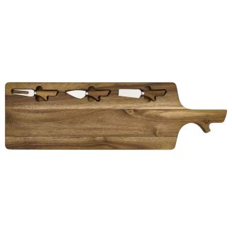 Planche à fromage en acacia 60×20 cm avec ses 3 couteaux inclus